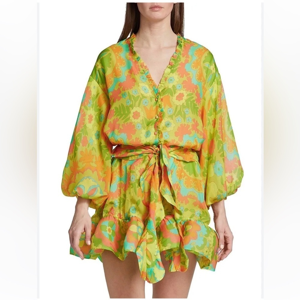 Alexis Analia Silk Retro Mini Dress Size Small